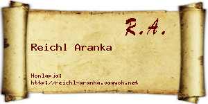 Reichl Aranka névjegykártya